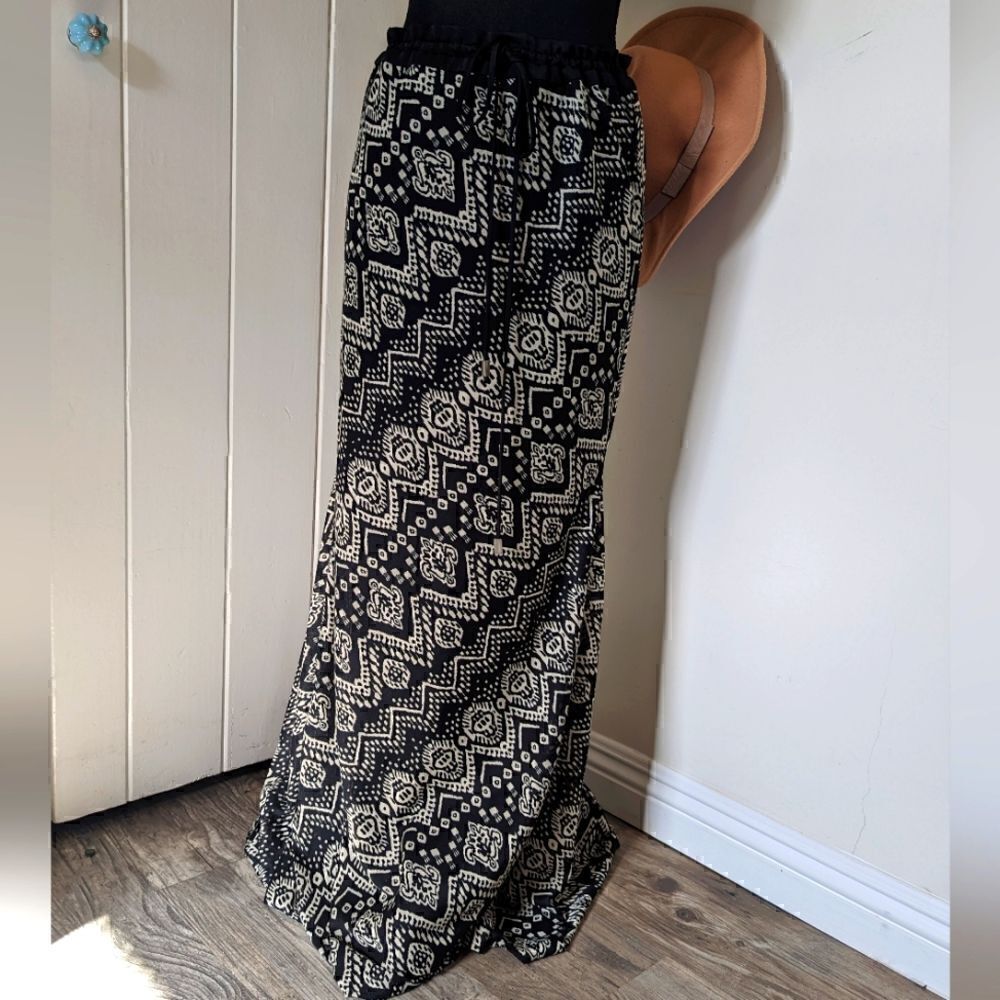 SW3 Bespoke Printed Maxi Skirt S Witchy Romantic Boho Whimsigoth Lagenlook